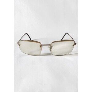 Vintage Gucci Eye Glasses Frames Metal Gold Half Rim GG1653/S